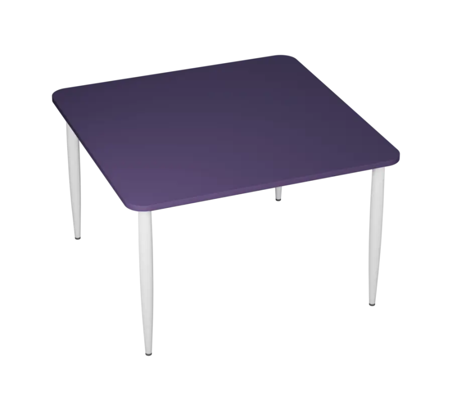 PLAYFORM 226 modulární hravé stoly, výška 750 mm, kovová podnož bílá, deska 25 mm, fialková